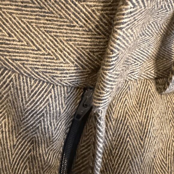 Alice + Olivia for Scoop Collab Brown Wool Trouser Shorts Herringbone Size 2 - Picture 4 of 9